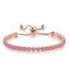 Pulsera ajustable de diamantes completos Popular en Europa y Estados Unidos Zircón redondo de 4 mm Fila única de cristal Joyería de piedra natal transfronteriza para mujer Venta al por mayor