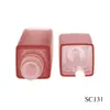 Tubo cuadrado de plástico de 6 ml para brillo de labios tubo vacío venta directa de fábrica moldeo por inyección transparente translúcido material de empaque para tubo de brillo de labios cosmético