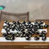 Diente de Tigre Dzi Cuenta Barril Pintado en Oro Accesorio para DIY Separador de Pulsera Cuerda para Tejer Colgante Accesorio Creativo