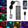 Kit de Modificación de Luz Ambiental para el Suelo del Coche, LED de App Uno a Cuatro Colores Múltiples Controlados por Sonido para el Interior del Coche, Iluminación Ambiental para el Interior del Coche