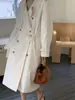 Item de moda outonal chique coreano: elegante e sofisticado casaco trench longo vintage de lapela dupla para mulheres