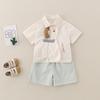 Ropa para Niños Huzhou Zhili Conjunto de Verano para Niños Estilo Coreano Algodón Puro Bebé de un Año Mangas Cortas Ropa Delgada de Verano para Niños
