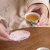 Posavasos de Hilo de Nube Begonia Impermeable Doble Cara Tela Nueva China Soporte para Ollas del Hogar Aislamiento Térmico Posavasos Portavasos de Té Piezas de Repuesto para Ceremonia de Té
