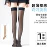 Medias Largas para Mujer, Calcetines Ultra-Delgados Antideslizantes Anti-Enganche Color Piel Hasta la Rodilla, Calcetines Negros JK Blancos Puros de Media Pierna Antideslizantes
