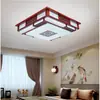 [Transfronteiriço] Luminárias para Sala de Estar, Luminária de Teto Retangular Estilo Chinês Novo, Madeira Maciça, Estilo Europeu e Americano Moderno e Elegante
