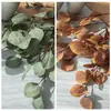 Hojas de Eucalipto, Hojas de Dinero, Hojas de Ginkgo, Flores Artificiales, Flores Falsas, Plantas Verdes, Decoración Artesanal para Bodas al por Mayor