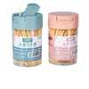 Palillos de Bambú para Uso Doméstico, Herramienta Desechable para Limpieza Dental, Brochetas de Bambú para Frutas en Caja, Portapalillos Fino Portátil para Uso Comercial en Hoteles y Restaurantes