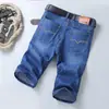 Shorts Jeans de Verão para Homens, Shorts Casuais Versáteis Retos Largos, Calças Finas Elásticas de Comprimento Médio para Homens