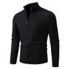 Comercio Exterior Transfronterizo Nuevo Suéter Cardigan de Punto para Hombre con Cremallera y Cuello Medio Alto Estilo Coreano Juvenil Manga Larga Venta al por Mayor