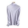 Suéter de cuello alto de felpa 100% lavable a máquina de otoño e invierno, color de temporada limitado, punto, camisa básica de lana para mujer