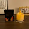 Vaso de Vidrio Acrílico LED Luz de Vela Electrónica Transfronterizo Amazon Decoración de Ambiente para Fiesta Navideña Suministros para Lugar