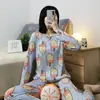 Pijama Dulce para Mujer, Estilo Delgado de Manga Larga para Primavera y Otoño, Popular Conjunto de Ropa de Casa Linda para Estudiantes para Habitaciones con Aire Acondicionado