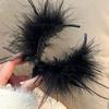 Grampo de cabelo de pena preta para mulheres, rabo de cavalo alto, grampo de fixação de artefato, grampo de cabeça de bola, grampo de cabelo para outono e inverno
