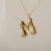 Venta Caliente Transfronteriza 18K Liso Lindo Versión Q Gordito Burbuja Colgante Alfabeto 26 Letras Estilo Minimalista de Nicho