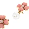 Pendientes de Aleación de Cobre Retro con Piedra Natural Rosa y Cuentas de Cristal con Cierre de Plata 925, Pendiente de Diseño de Nicho de Alta Gama para Mujer, Nuevos