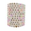 Pulsera de Moda de Cuentas Acrílicas de Colores Brillantes Transfronteriza con Letras Acrílicas de Corazón de Amor Popular Joyería de Mano al Por Mayor