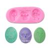 Molde de Silicone Combinação Tesoura Crânio Crânio DIY Mão Dobra Doce Molde de Bolo Ferramenta Doce Dobrada Molde de Chocolate Ovo