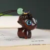 Palo de rosa Madera de oveja Pequeña Talla en madera Adorno creativo Colgante Llavero Zodiaco Oveja Cadena para teléfono móvil Colgante para bolso Accesorios