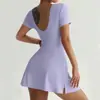 Vestido Deportivo de Dos Piezas Anti-Exposición Ajustado con Tirantes, Adelgazante Casual Fitness Espalda Descubierta Yoga Tenis