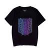 Japonês Anime Ataque Gigante Estampa T-shirt Pure Cotton Street Harajuku Verão Moda Masculina e Feminina Top