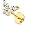 Aretes de Acero Inoxidable Oro de 18K Zircón Acero de Titanio Mini Piercings de Nariz de Rosca Piercing Anillos para Ombligo Joyería Transfronteriza Europea y Americana