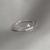Anillo de Nicho de Estrella de Alta Gama para Mujer Estilo Japonés Lujo Ligero Elegante Anillo Abierto Dedo Índice de Novia Lujo Ligero Diseño Exquisito