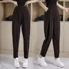 Calça Casual Feminina de Outono Nova, Aconchegante, Espessa, Cintura Alta, Afinando, Perna Larga, Chenille, Perna Afunilada