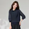 Estilo Novo Primavera 2026 Pulôver Casual Oversized Conjunto Falso de Duas Peças
