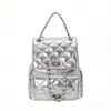 Mochila de corrente acolchoada estilo coreano inspirada na Chanel, novo modelo de verão 2026, bolsa transversal casual versátil com múltiplos bolsos