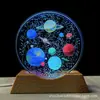 Luz de Noche Brillante Inspirada en la Tecnología de Vidrio de Cristal Transfronterizo Adorno de Decoración de Escritorio Lámpara de Mesita de Noche de Dormitorio Lámpara de Atmósfera Galáctica