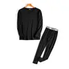Conjunto de Ropa Interior Térmica para Hombre de Otoño e Invierno Camiseta y Pantalones sin Costuras Ajustados Finos Tops y Pantalones Térmicos para Hombre