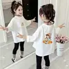 Camiseta de manga larga para niña 2026 nueva colección de otoño, top de algodón puro para bebés, camiseta básica para niños, ropa interior de otoño con cuello redondo