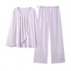 Pijama de Maternidad Xiyue Otoño Nuevo de Algodón Puro con Cuello Redondo y Doble Longitud, Ropa de Dormir Sencilla y Cómoda para Lactancia para Mujeres Embarazadas