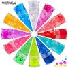 Lentejuelas de rompecabezas transfronterizas, 12 colores mixtos, maquillaje, juego de lentejuelas para decoración de uñas, pegamento en gotas, accesorios para decoración de uñas DIY, pegatinas para uñas