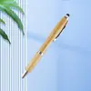 Pluma de bambú de comercio exterior logotipo publicitario imprimible regalo promocional se puede pedir Bolígrafo de presión al por mayor suministro de fábrica