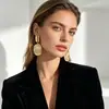 Pendientes Retro de Múltiples Estilos con Toque de Alta Gama Textura Exagerada Colgante Geométrico de Corazón Adornos de Oreja de Aleación Venta al por Mayor