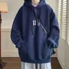 Azul Marino 250g Wei Yi Marca de Moda para Hombre ins Marca de Moda Chaqueta Americana Hiphop con Capucha Dura Oversize