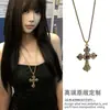 Design de Nicho Coreano Bm Mesmo Estilo Colar Cruz de Prata Colar Longo Feminino Punk Retro Y2K Tendência de Joia para Pescoço