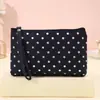 Bolsa de maquillaje fresca y sencilla con estampado de lunares para mujer, versión coreana, neceser con cremallera engrosada, bolsa de almacenamiento de cosméticos portátil para viajes