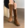 Botas de Vaquero Occidentales Estilo Retro, Tacones Gruesos, Botas Altas Hasta la Rodilla para Mujer, Botas Altas Estilo Caballero Maillard Adelgazantes