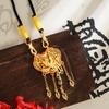 Collar de borla con candado ruyi de fénix dorado de tormenta de arena china, temperamento femenino, cobre chapado en oro que no se desvanece por mucho tiempo, suministro al por mayor de Yiwu