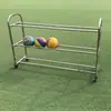 Cesta de almacenamiento de baloncesto de acero inoxidable voleibol acero inoxidable baloncesto almacenamiento práctica móvil plegable carro colocación combinación
