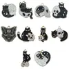 Halloween Pássaro Preto Cobra Gato Caveira Morcego Animal Pingente Conjunto de Pingentes Colar Brincos DIY Acessórios de Joias