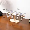 Soporte de exhibición de reloj y pulsera color nogal transfronterizo, estante de almacenamiento de alta gama de madera maciza para diademas y joyas, organizador de escritorio y estante colgante