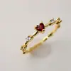 Corazón Rosa Círculo Completo con Perlas y Circonitas Incrustadas Diseño de Espinas Banda en Capas Regalo para Novia Regalo de Aniversario