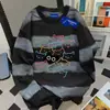 Camiseta de Algodón Puro Tie-Dye Estilo Urbano Creativo Cuello Redondo Manga Larga Diseño de Otoño para Mujer Top Casual Perezoso