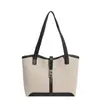 Bolsa de Ombro Casual Retrô Estilo Francês 2026 de Grande Capacidade para o Dia a Dia com Combinação de Cores e Bolsa Tote Elegante para Usar no Ombro ou na Mão para Mulheres