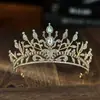 Tiara de noiva estilo europeu com strass, acessório para vestido de noiva, coroa de cabelo para festa de aniversário e cerimônia de maioridade