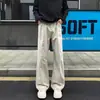 Pantalones casuales de algodón puro estilo americano para hombre, pantalones de trabajo rectos holgados limpios de otoño, pantalones casuales de verano para hombre