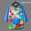 Roupa de Pintura a Óleo com Forro Estampada Impermeável Resistente à Sujeira para Bebês e Crianças Studio de Pintura Anti-Sujeira Avental de Jantar para Jardim de Infância